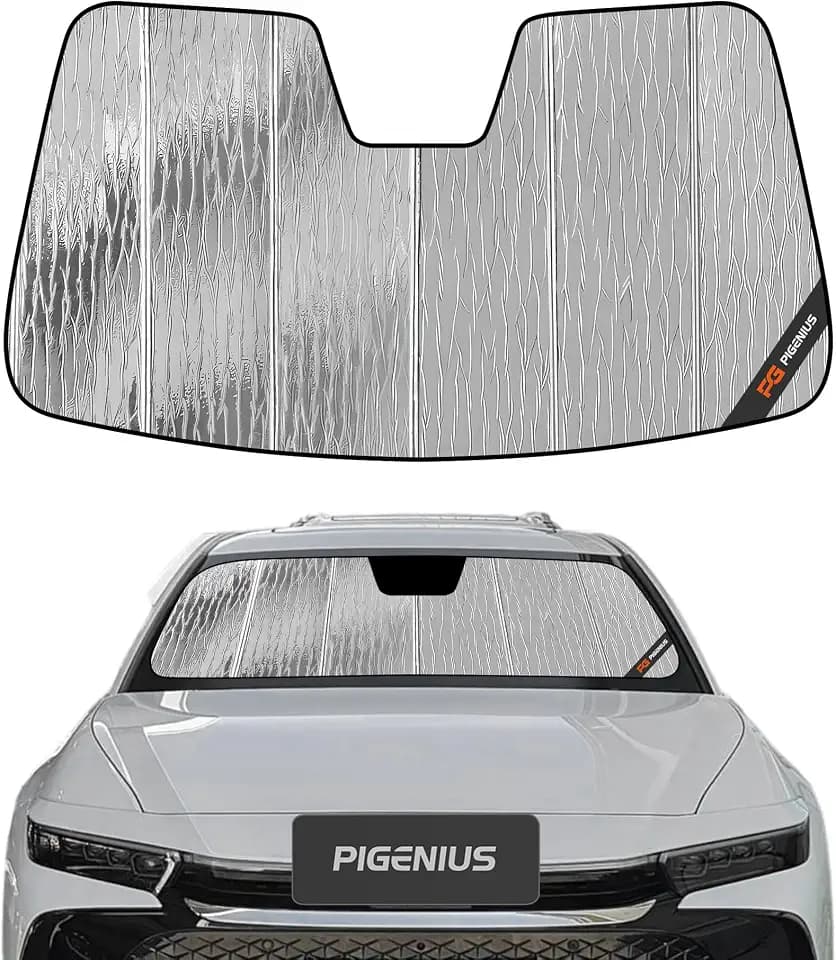 Pigenius Windshield Sunshade for Toyota Crown 2023-2026 (Crossover Sedan), Reversible Silver/Black