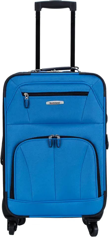 Rockland Pasadena Expandable Spinner Carry-on 19", Blue