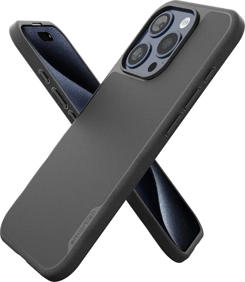 Smartish iPhone 15 Pro MagSafe Case, Gripmunk, Slim Grip Case, Black
