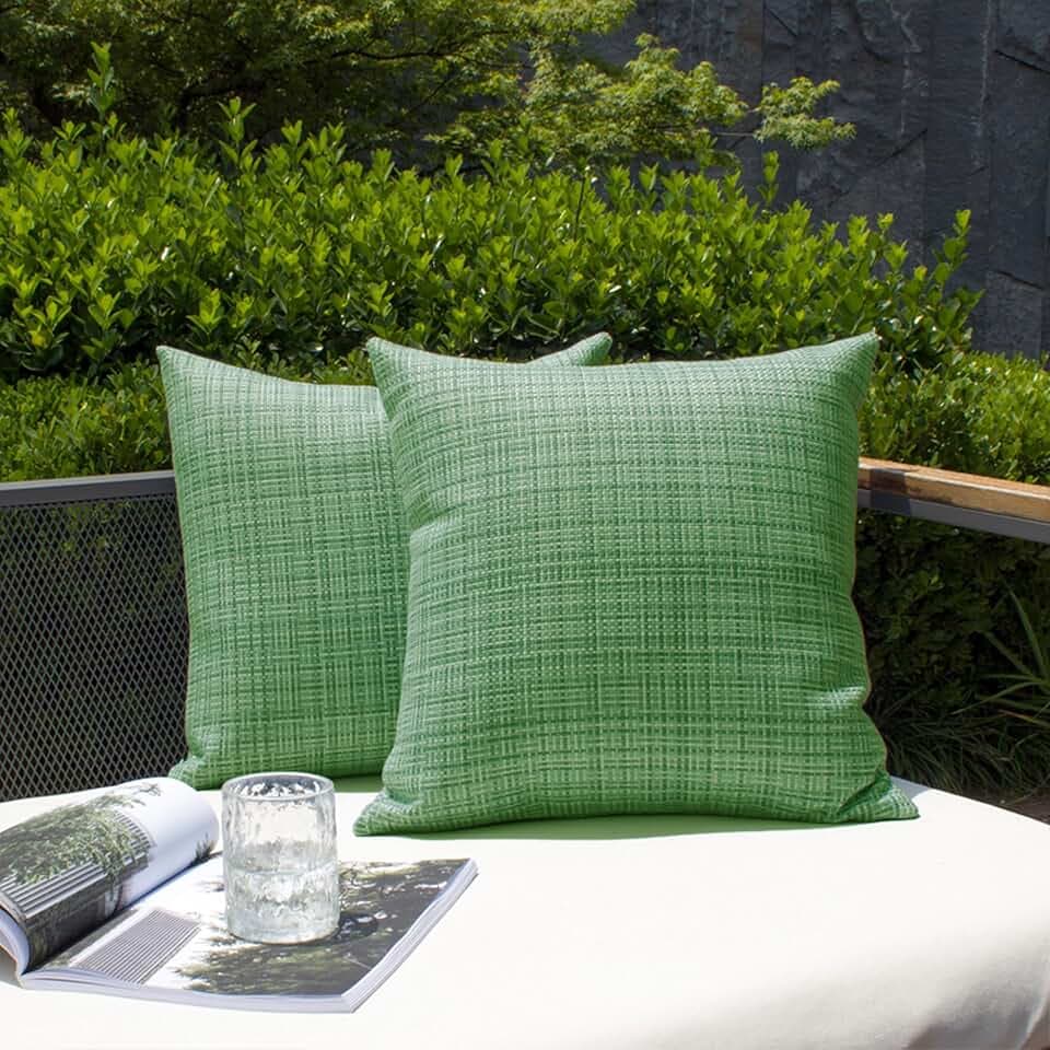 Kevin Textile Outdoor Waterproof 20"x20" Pillow Covers 2 Pack, Sage Green
