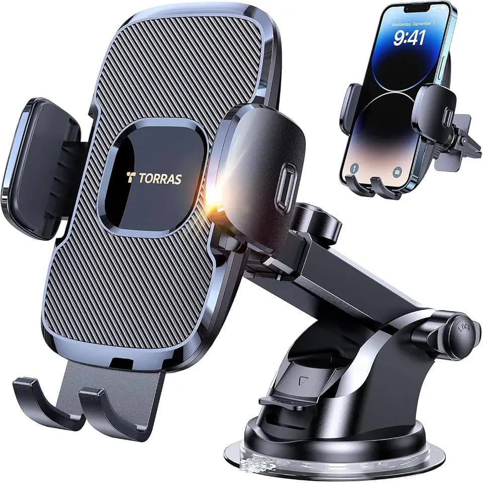 TORRAS Ultra-Durable Phone Holders for Your Car【96+LBS Strongest Suction】 Car Phone Holder Mount, Safety Certs Cell Phone Car Mount Truck for Dashboard Windshield Vent for iPhone 18 17 16 15 Pro Max