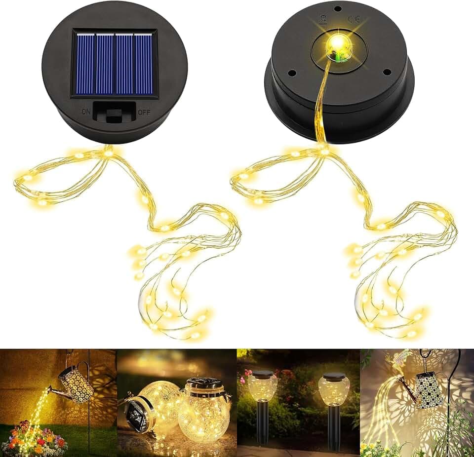 2 Stück Solarleuchten Ersatzteile 8.5CM,Solarleuchten Ersatz Top mit LED,Solarlampen Ersatz Top,Wasserdicht Solarleuchten Solarpanel Ersatzteil für Solarlaterne, Solar Gartenleuchten und DIY