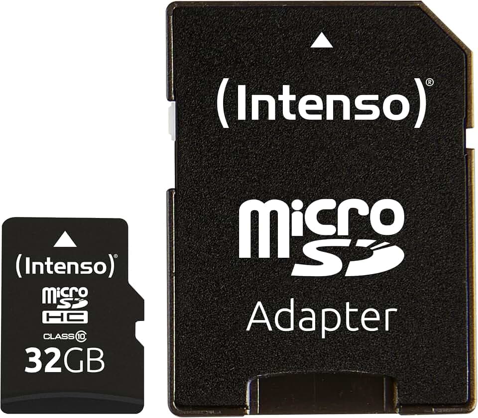 Intenso microSDHC 32GB Class 10 Speicherkarte inkl. SD-Adapter, schwarz