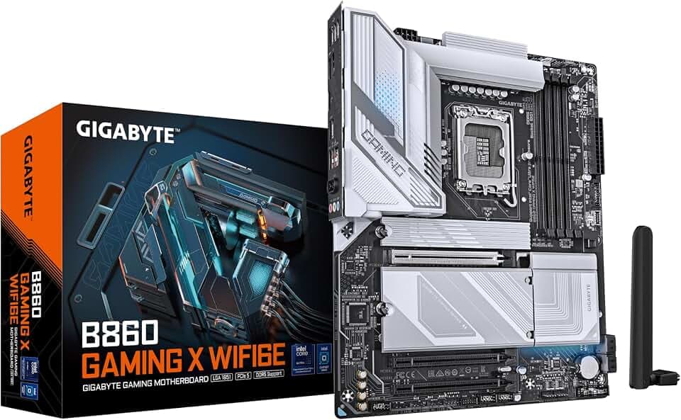 GIGABYTE B860 Gaming X WIFI6E Mainboard - Intel Core Ultra CPUs, 12+1+2+1 Phasen VRM, bis zu 9066MHz DDR5, 1xPCIe 5.0 + 2xPCIe 4.0 M.2, 2,5 GbE LAN, WiFi 6E, USB4