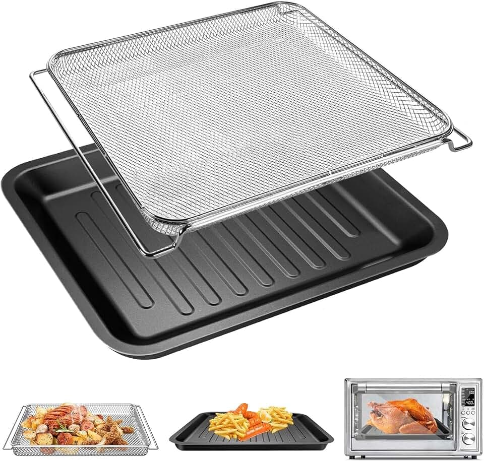 Air Fryer Toaster Oven Accessories for COSORI Air Fryer Toaster Oven 32Qt 13 in 1 CS130-CFH CS130-AO 12 in 1 CO130-AO, Air Fryer Rack Basket Replacement Parts Grill Pan Plate Crisper Plate Tray