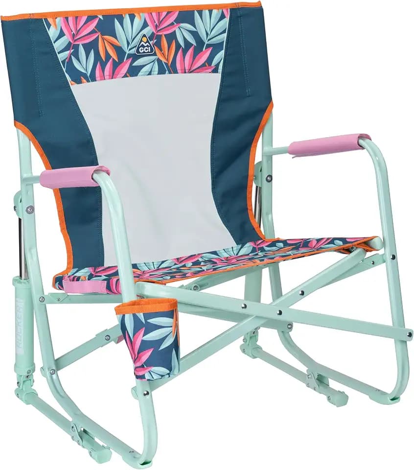 GCI Outdoor Beach Rocker | Folding Beach Chair & Portable Rocking Chair - Tropical Escape