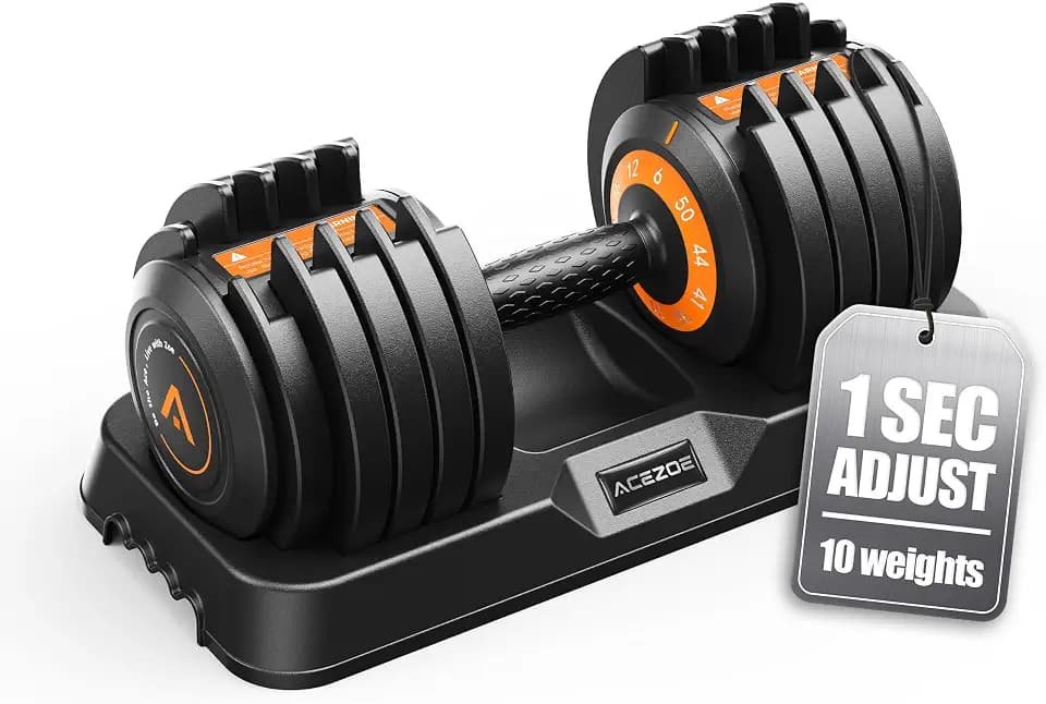 Acezoe Adjustable Dumbbell Set of 2-10 Weights in 1, 25LB/50LB