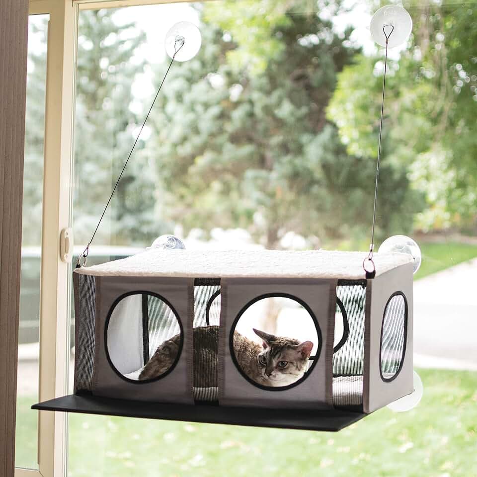 K&H Pet Products EZ Mount Penthouse Gray/Black 19" x 23" x 9.5" Kitty Sill