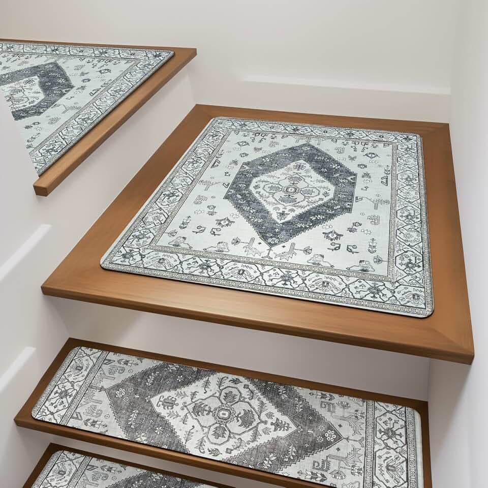 OJIA Stair Treads for Wooden Steps Non-Slip Landing Mat Stair Rug 31"X31"