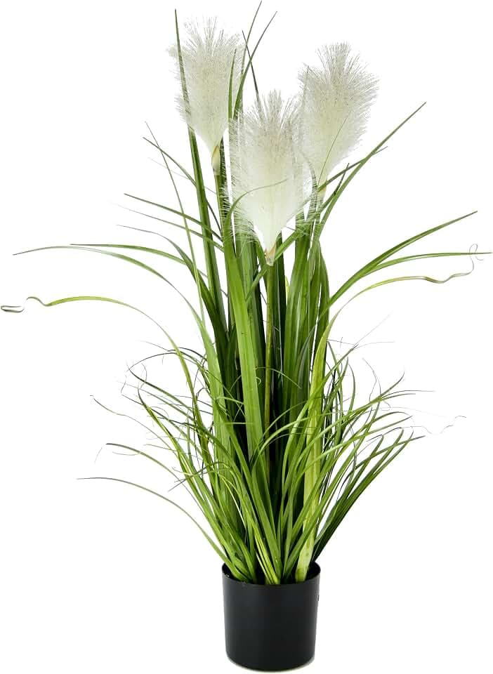 Kunstpflanze Pampas Gras im Topf Kunstgras Künstliches Federgras Seidenblumen Dekogras Dekopflanze Pflanzen Ziergras Pampasgras Kunstblume Grünpflanze Zimmerpflanze Gräser Grasbusch Blume, 80cm