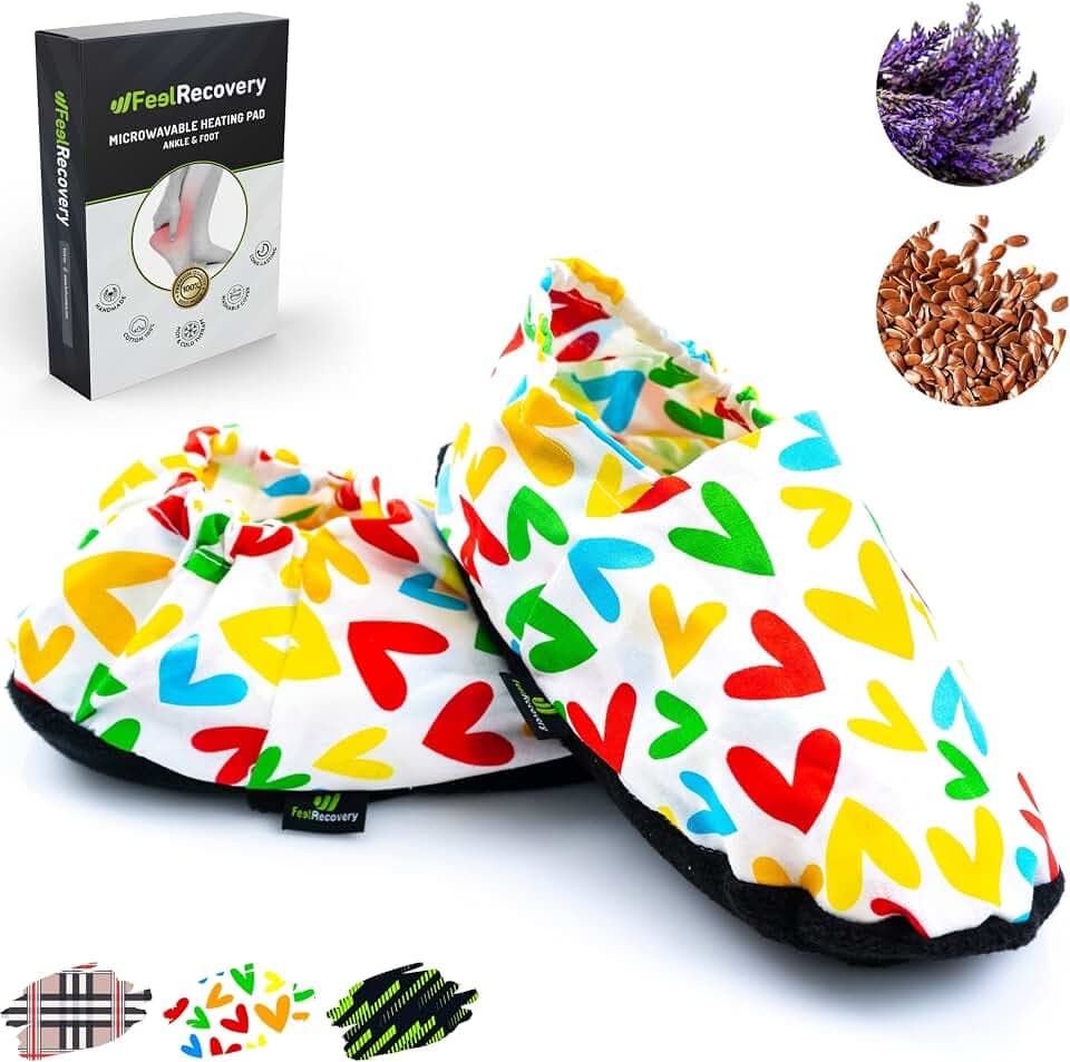 Feel Recovery Mikrowellen Hausschuhe - Wärmehausschuhe - Aufheizbare Pantoffeln Damen und Herren mit Waschbarem Bezug, 100% Baumwolle und Lavendelduft