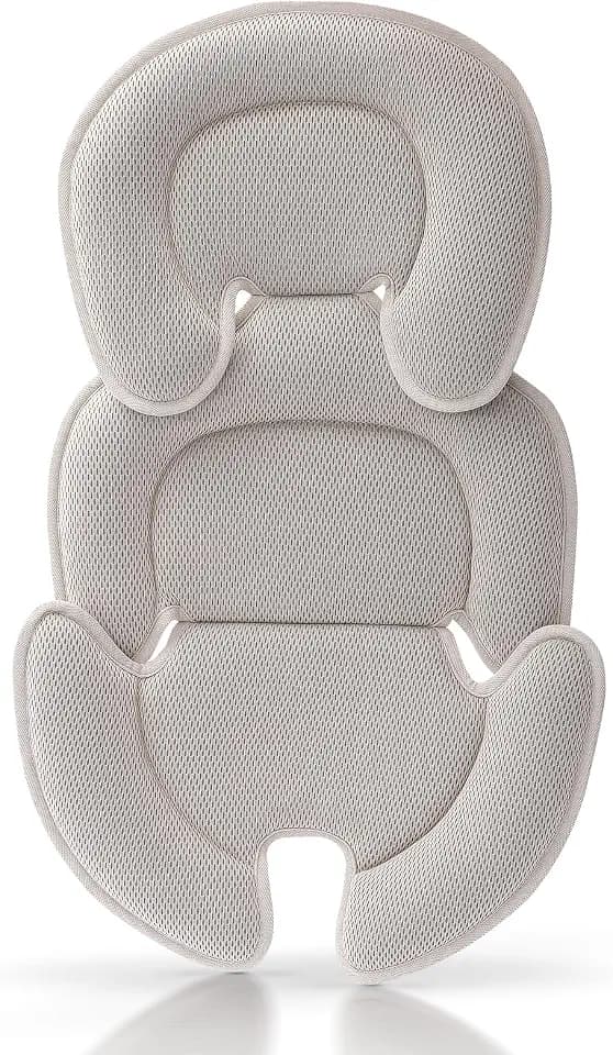 Innokids Säuglings Autositz Einsatz, Neugeboreneneinsatz (Beige) | Neugeborener Kopf-Stützkissen und Körper-Stützkissen für Babys Anzug für Baby-Autositze und Kinderwagen