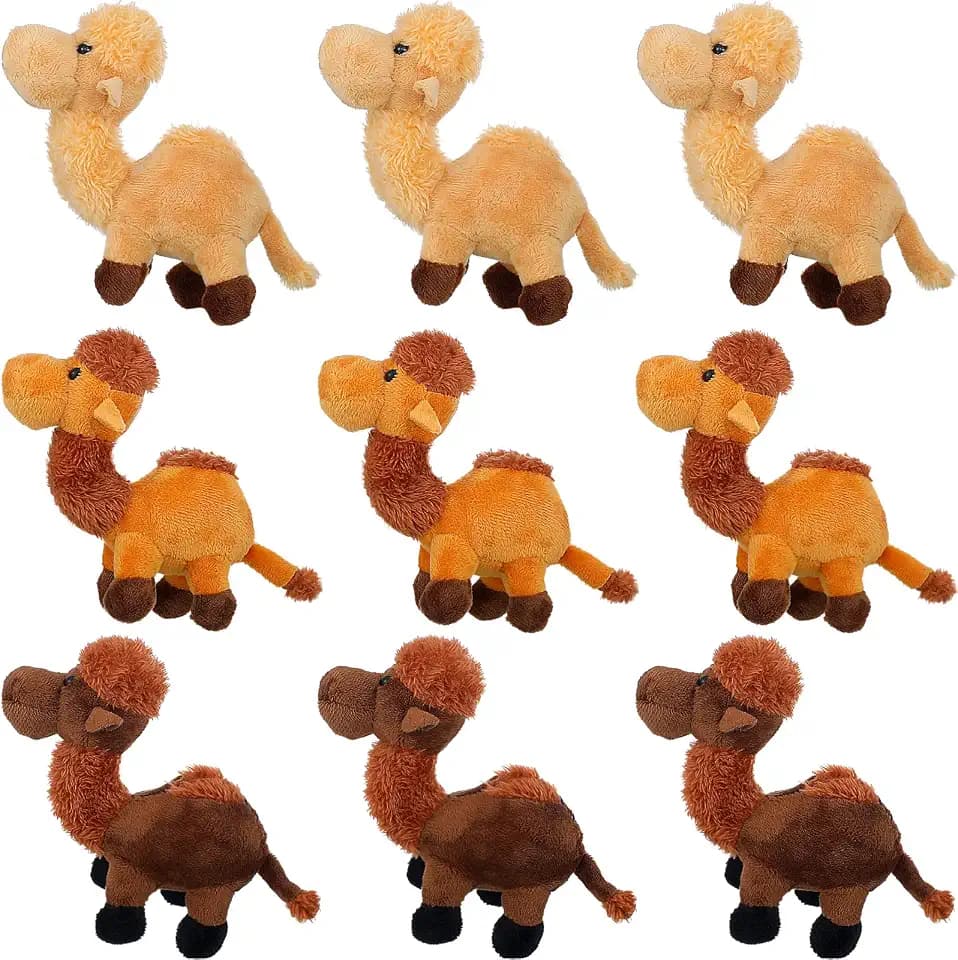 Sosation 9 Pack Camel Stuffed Animal Soft Camel Plush Cute Toy Doll Mini Stuffed Hanging Ornaments Lifelike Detail Cherished Companionship Gifts for DIY Birthday Party Favors Halloween Trick or Treat