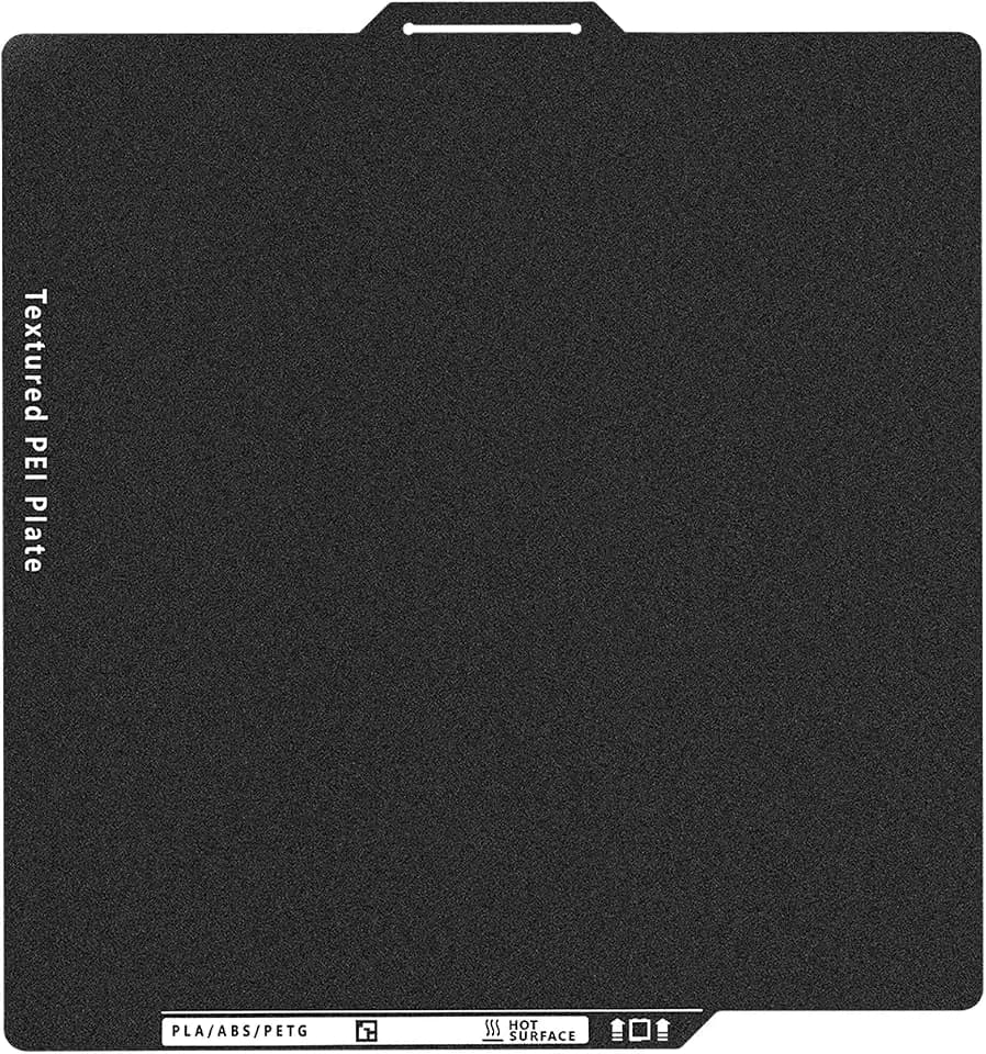X1C, P1P, P1S, P2S PEI Build Plate, 3D Printer Double Sided Black Textrued PEI Platform with Identification Code for Bambu Lab P1/X1 Series, A1 257x257mm