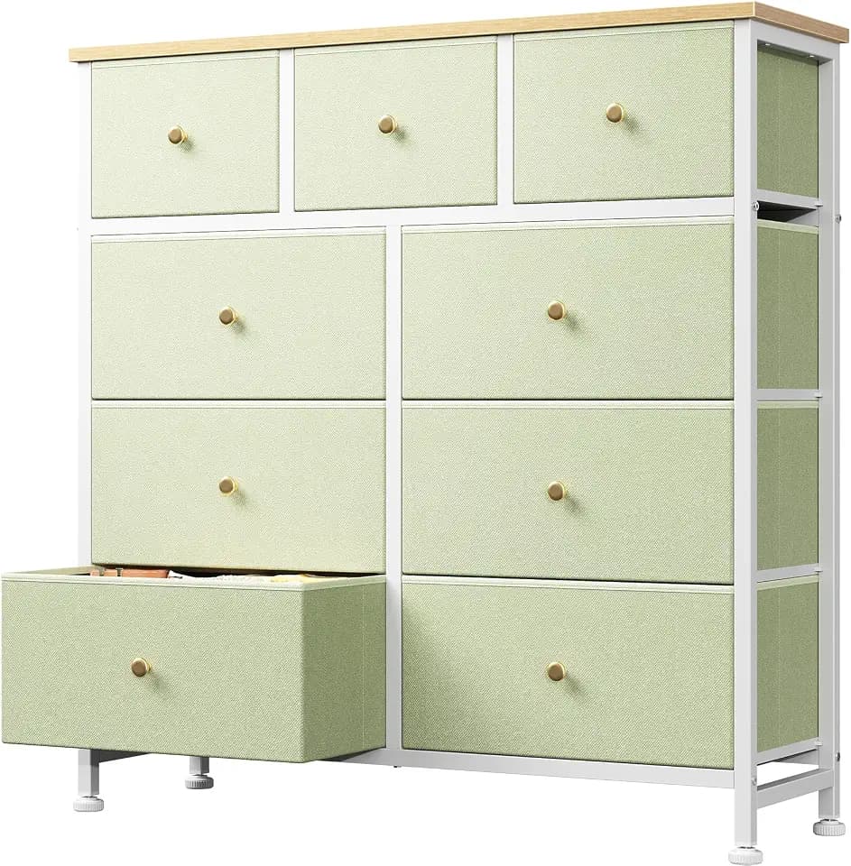 DUMOS 9 Drawer Dresser for Bedroom, Storage Organizer Chest of Drawers