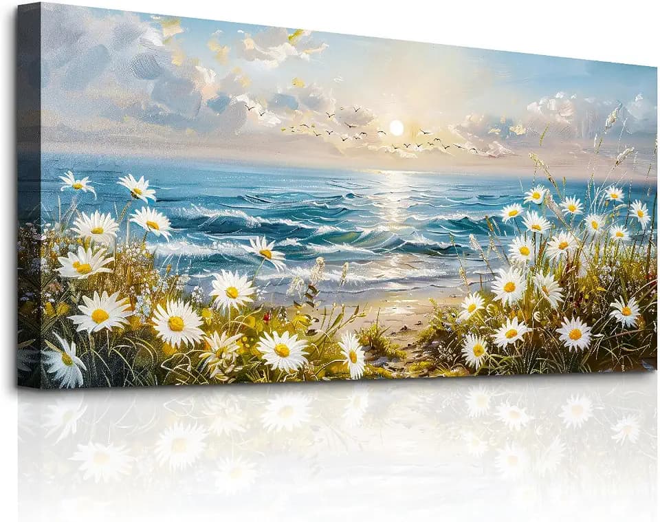 SERIMINO Wandbilder Wohnzimmer, Modern Blumen Natürliche Gemälde 59x119 cm