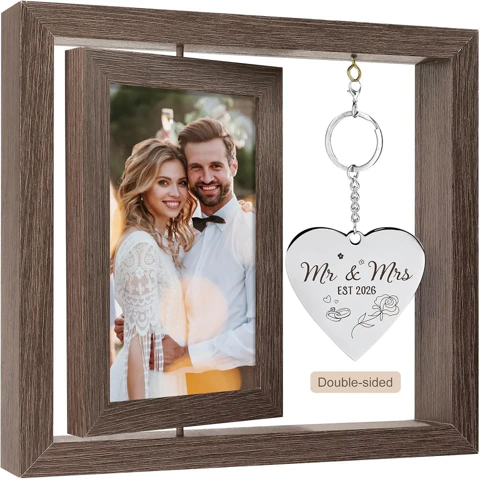 HELORAY Wedding Gifts for Couples Personalized Wedding Gifts for Newlyweds Gift Wedding Picture Frame Mr and Mrs Wedding Presents for Newlyweds Bridal Shower Gift for Bride