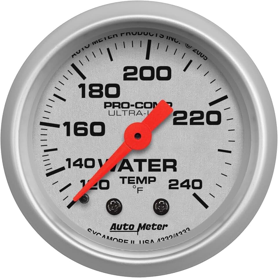 Auto Meter 4332 Ultra-Lite Mechanical Water Temperature Gauge , 2 1/16"