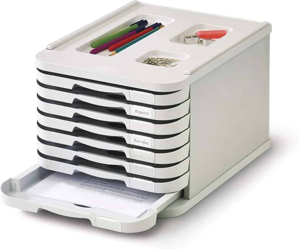 1008-08 Dokumentenschrank mit 8 Schubladen, 29 x 38 x 46 cm, Grau
