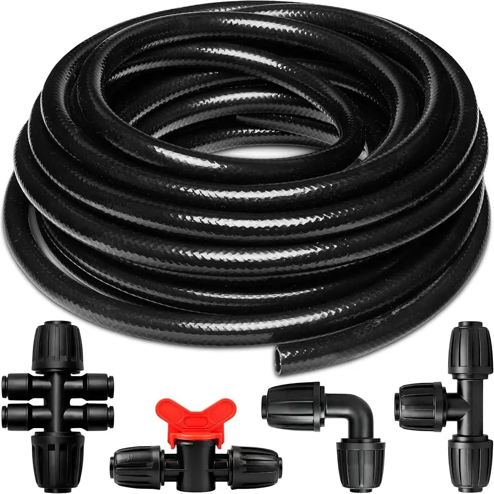 CARPATHEN 1/2" Irrigation Tubing for Drip System Kit, 50 feet + Accessories
