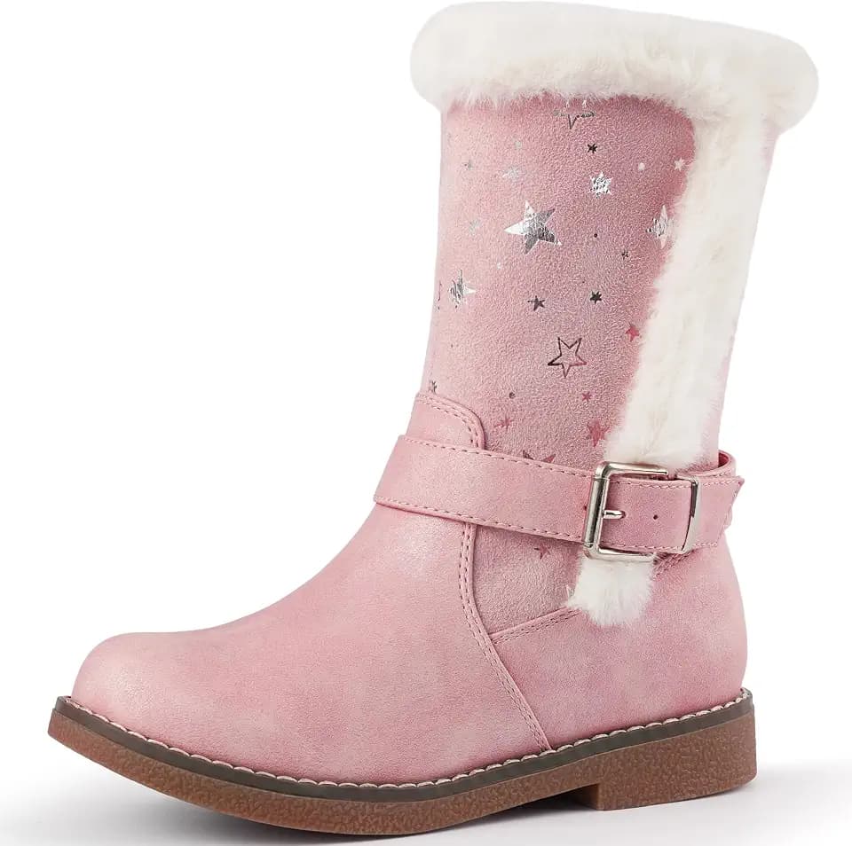 Harvest Land Mädchen Warm Gefütterte Schneestiefel Halblange Winterstiefel Kinder Lauflernschuhe Weite: Mittel Lose Einlage