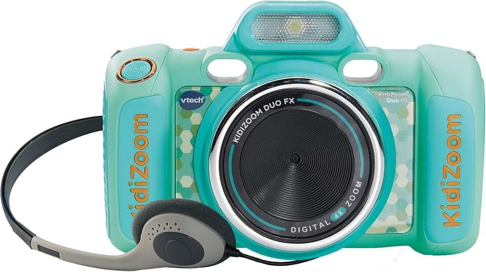 VTech Kidizoom Duo FX Aquamarin, Kinderfotokamera, Selfies, Video, Farbdisplay, Comic-Studio, Filter und lustige Effekte, Geschenk für Kinder 4-12 Jahre, ESP-Version