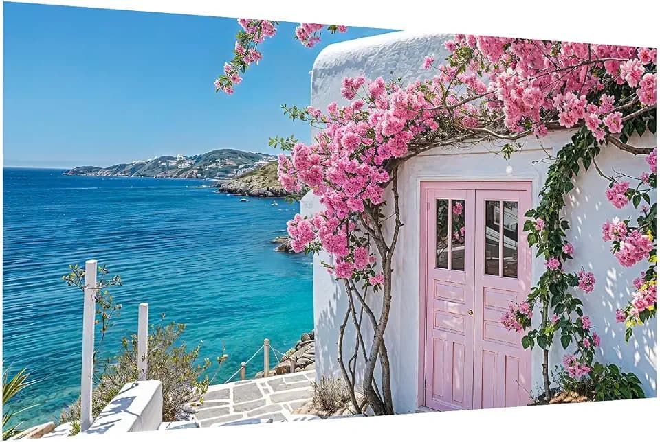 JOOZ Large Diamond Art Kits for Adults - 5D Seaside House Diamond Painting