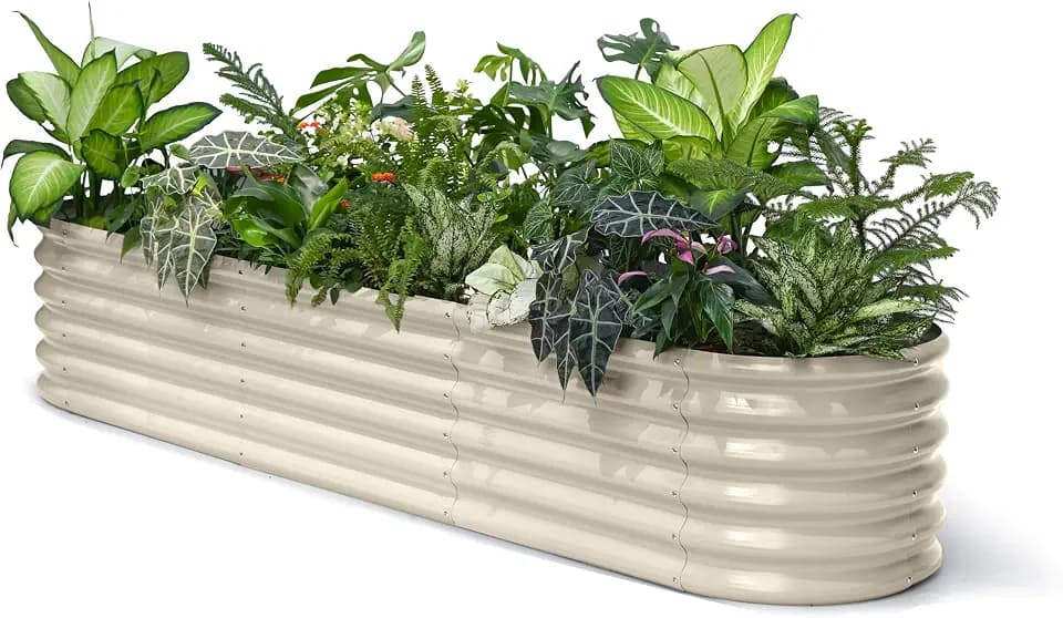 8x2x1.5ft Galvanized Raised Garden Bed, 18" Tall Metal Planter Box