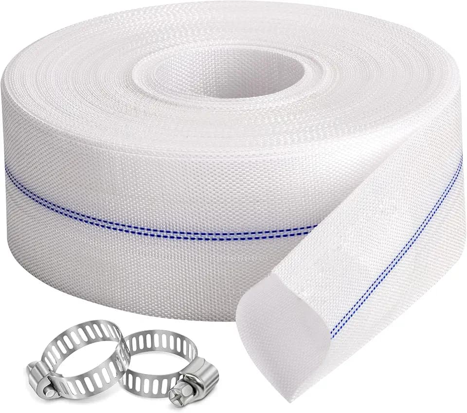 Pool Backwash Hose 1.5”× 100 ft Fiber Reinforced Discharge Hose