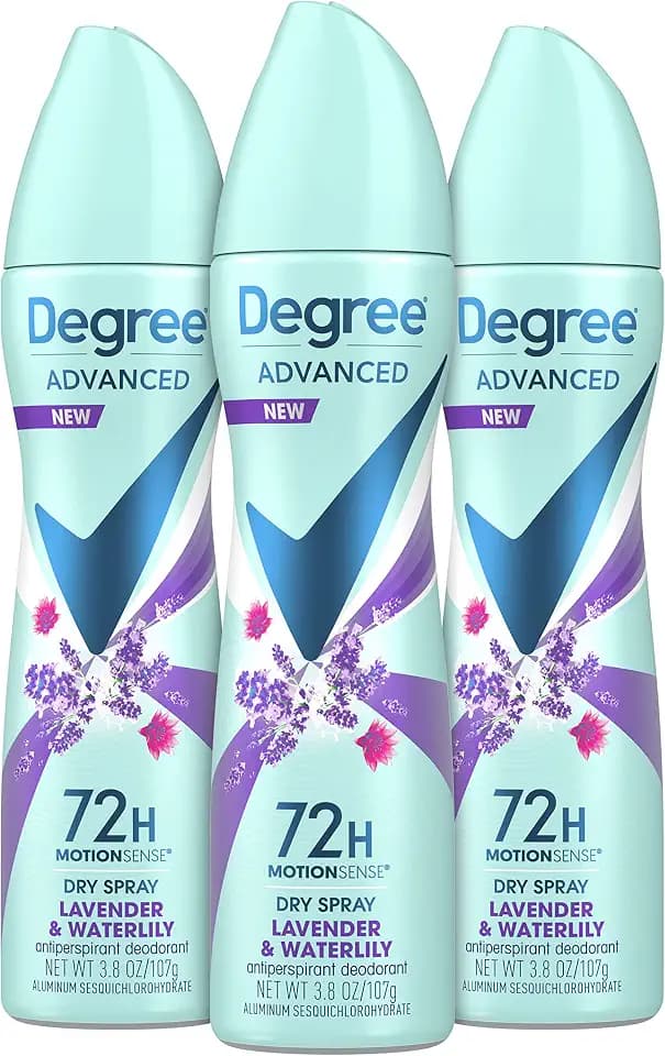 Degree Antiperspirant Deodorant Dry Spray Lavender & Waterlily 3.8 oz 3 ct