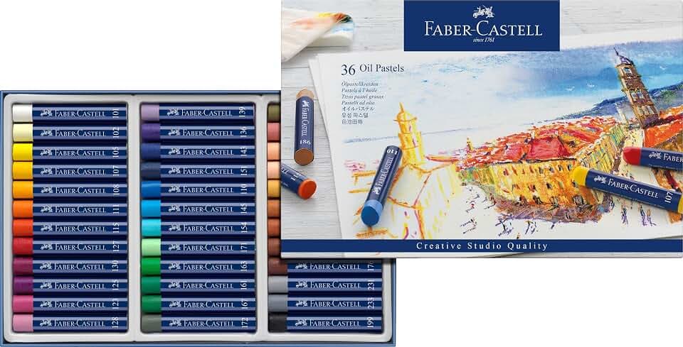 FABER-CASTELL - Ölpastellkreiden Set, 36 permanente Kreiden