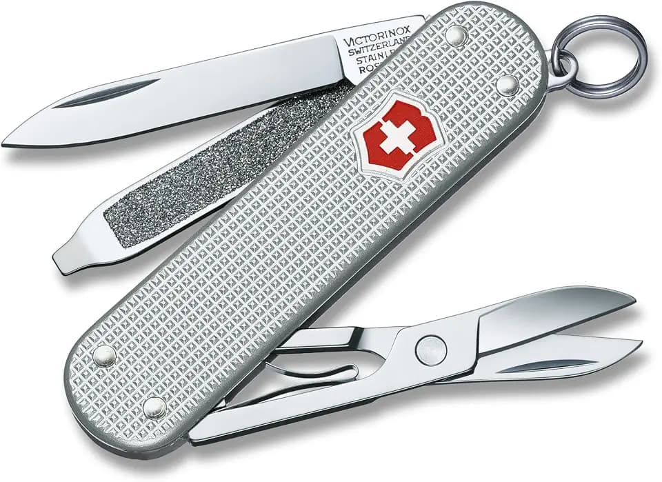 Victorinox Schweizer Taschenmesser, Klein, Classic SD Alox, Multitool, Swiss Army Knife, 5 Funktionen, Klinge, Nagelfeile