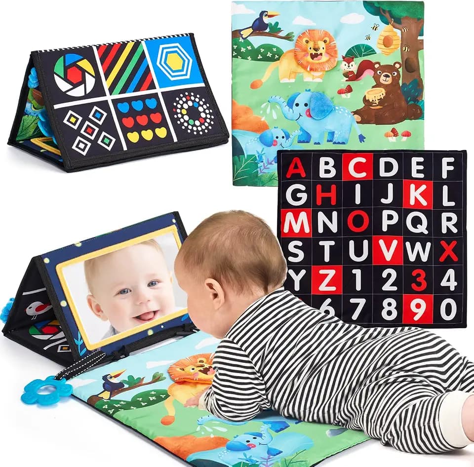 hahaland Baby Spiegel Spielzeug 0-6 Monate, Tummy Time Mat