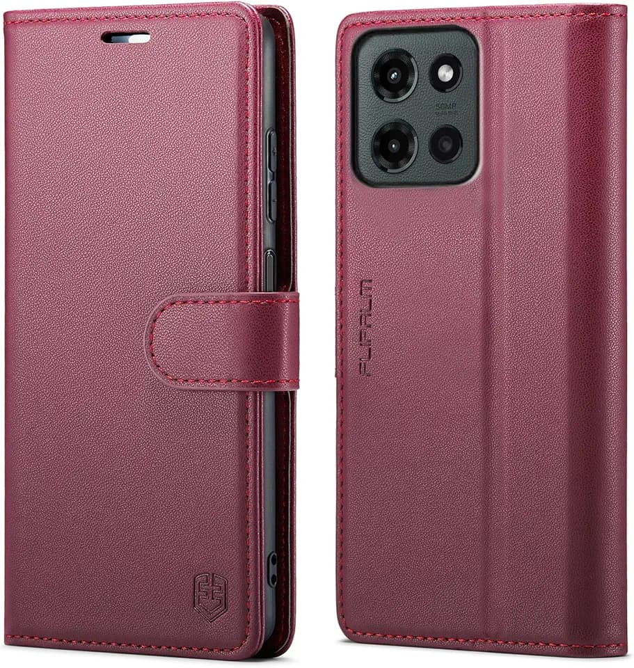 FLIPALM Wallet Case for Moto G 5G 2026, Card Holder, Red