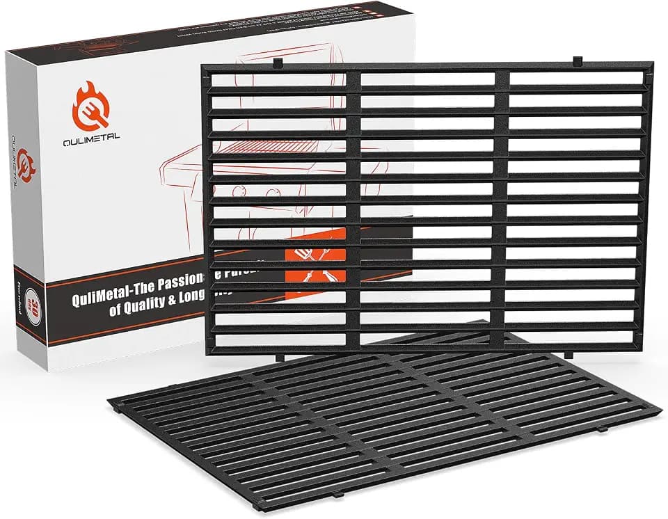 QuliMetal 18.75 Inch Cast Iron Grill Grates for Weber Genesis II 300 Series