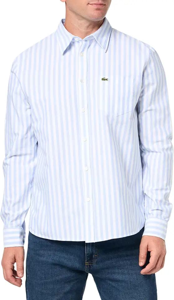 Lacoste Men's Core Collection Regular Fit Long Sleeve Striped Shirt