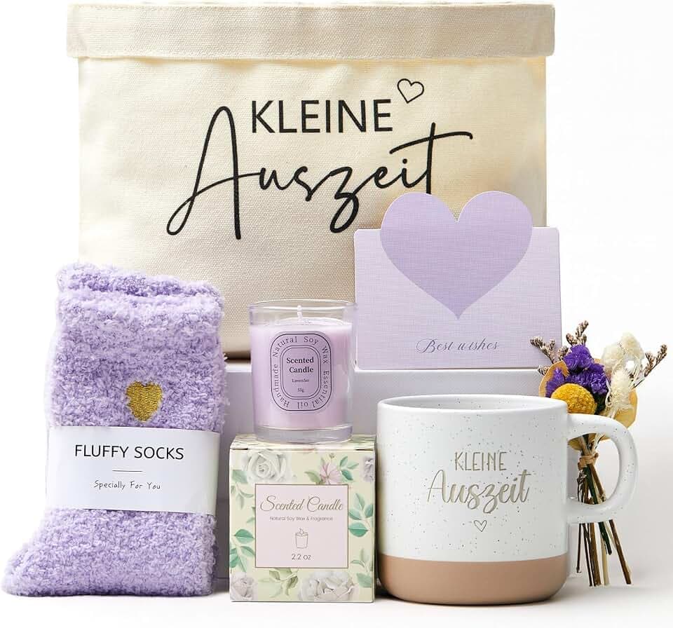 Xuniea Kleine Auszeit Geschenkkorb Frauen Wellness Geschenk,Lavendellila