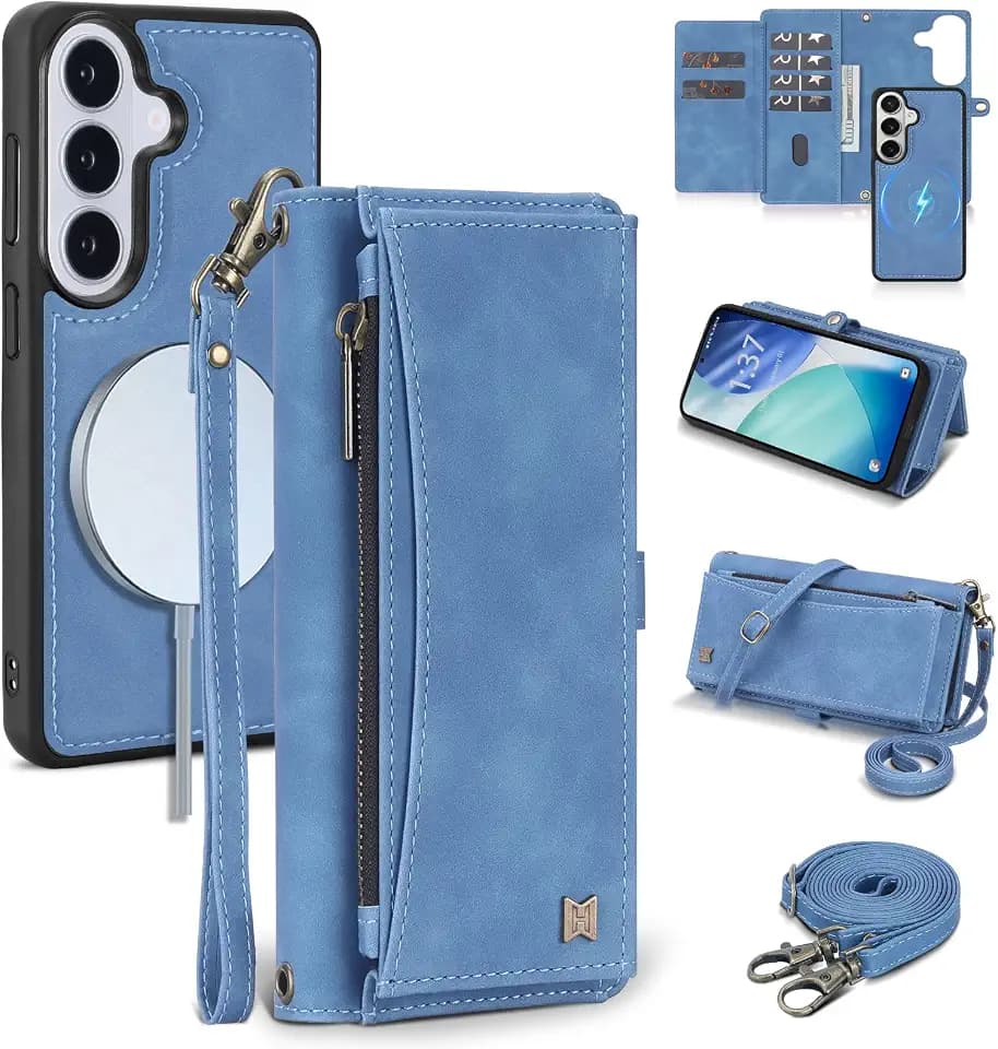 Wallet Case for Samsung Galaxy S26,RFID Blocking,Sky Blue