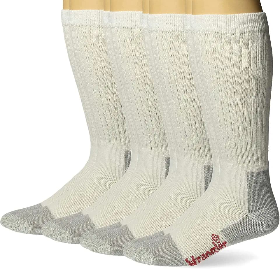 Wrangler mens Riggs Workwear Over the Calf Work Boot Socks 4 Pair Pack
