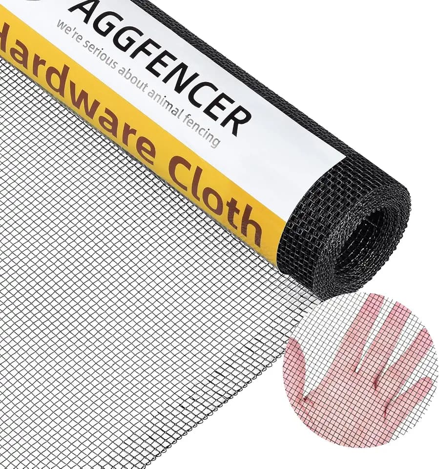 AggFencer 16in x 10ft Black Hardware Cloth 1/8 inch 27Ga PVC Coated Wire