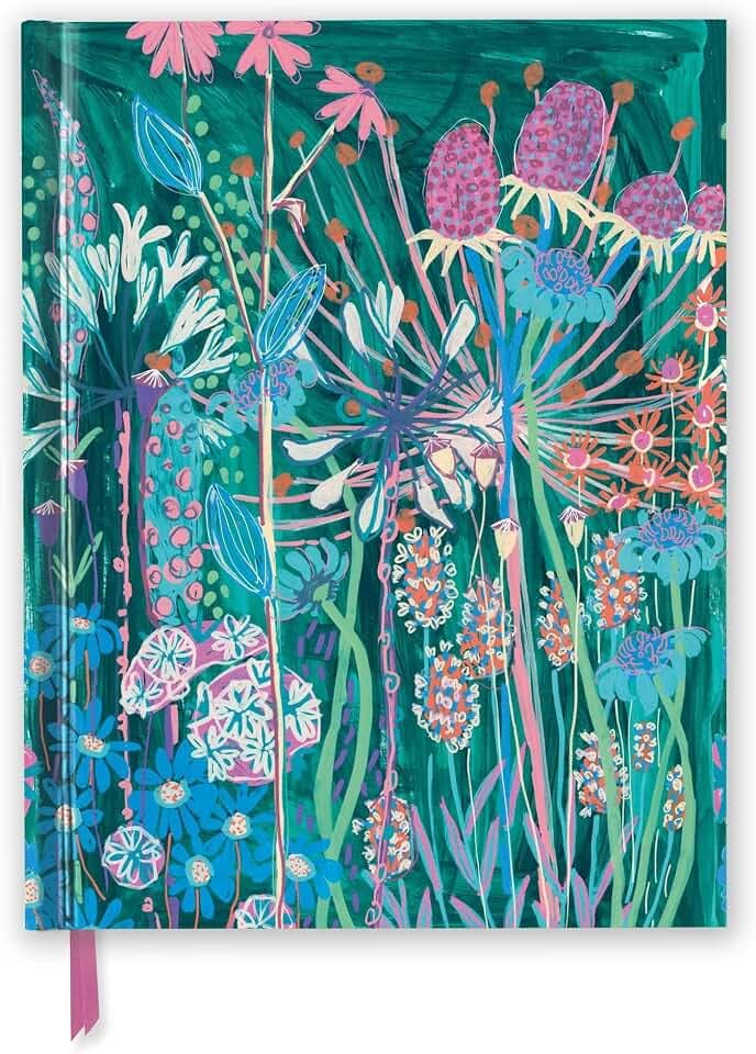 Premium Skizzenbuch: Lucy Innes Williams, Blau-Grünes Gartenhaus: Unser hochwertiges Blankbook mit festem, künstlerisch geprägtem Einband im Format 28 cm x 21,6 cm