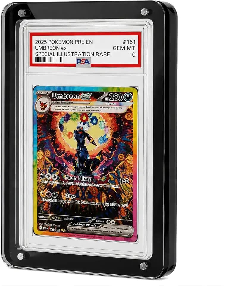 Happyseason PSA Graded Card Case, 93.8% UV Protection Black Acrylic