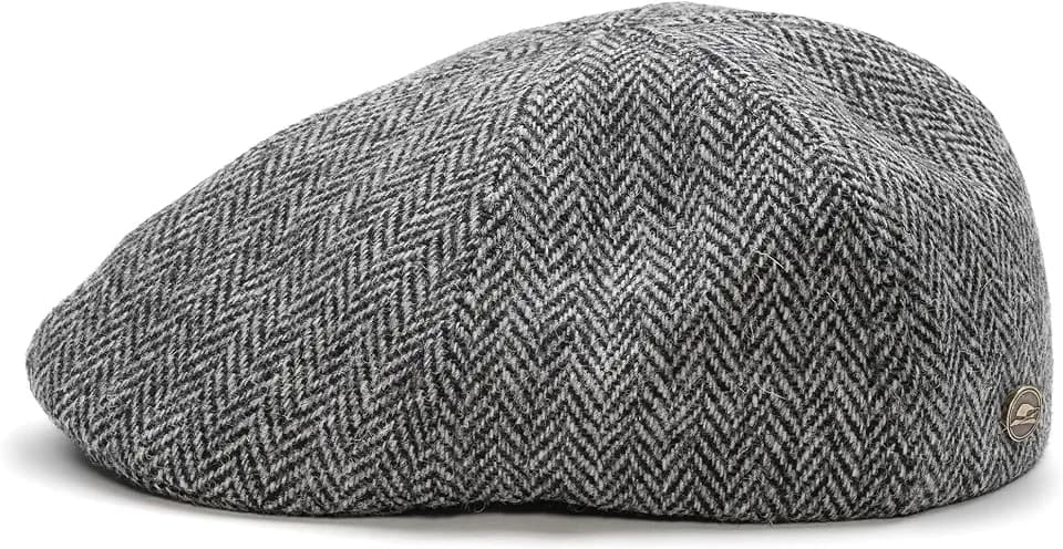 Sterkowski Rusty | 100% Harris Tweed Schirmmütze für Herren und Frauen | Warm Handgenäht Flat Cap Duckbill Mütze