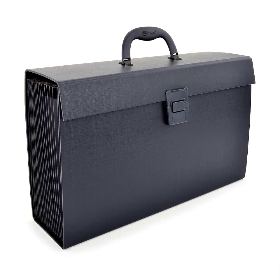 Rapesco 1555 Fächermappe Aktentasche Dokumentenbox, 19 Fächer, A4+
