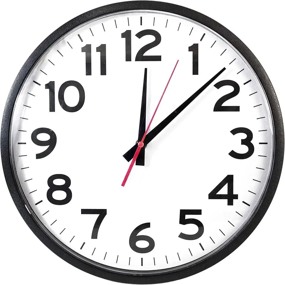 Ultimate Wall Clock 10" Quartz Wall Clock, Black, Easy-to-Read Display