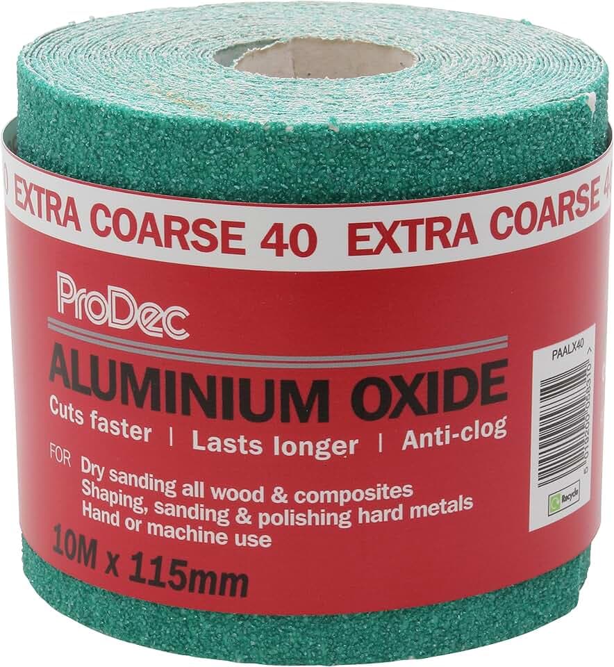 ProDec 10 m Rolle, extra grobes, grünes Aluminiumoxid-Schleifpapier