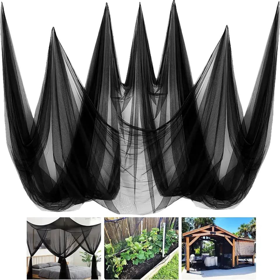 2 Pack Mosquito Netting,10 × 20 Ft Mosquito Mesh Screen for Patio,Black