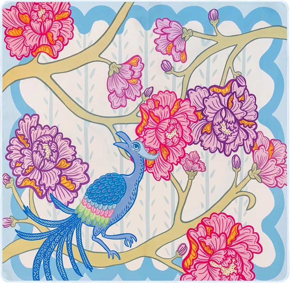Drydiet American Mahjong Mat for Table 31.5x31.5 Inch, Peacock