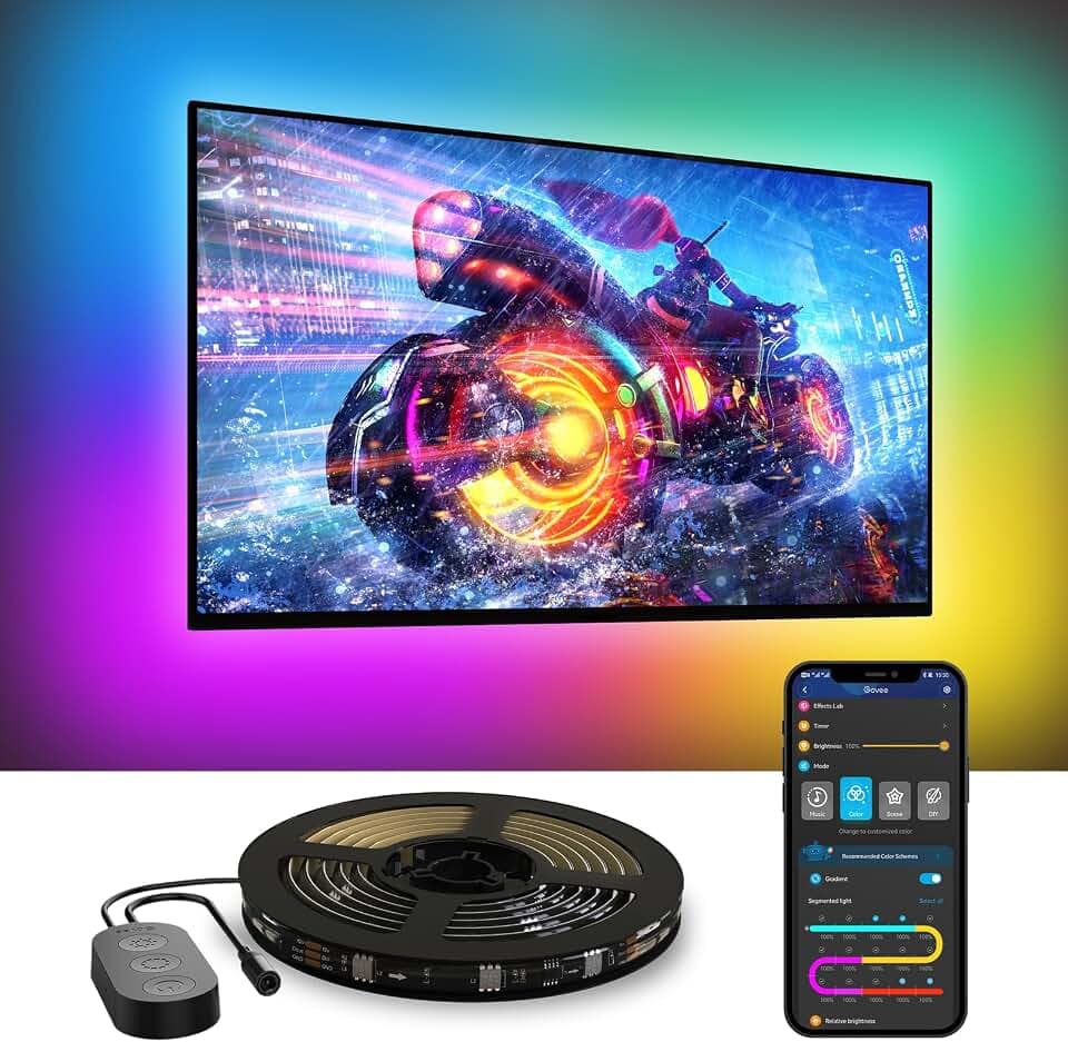 Govee TV LED Hintergrundbeleuchtung, 3,8 M für 55-65 Zoll Fernseher