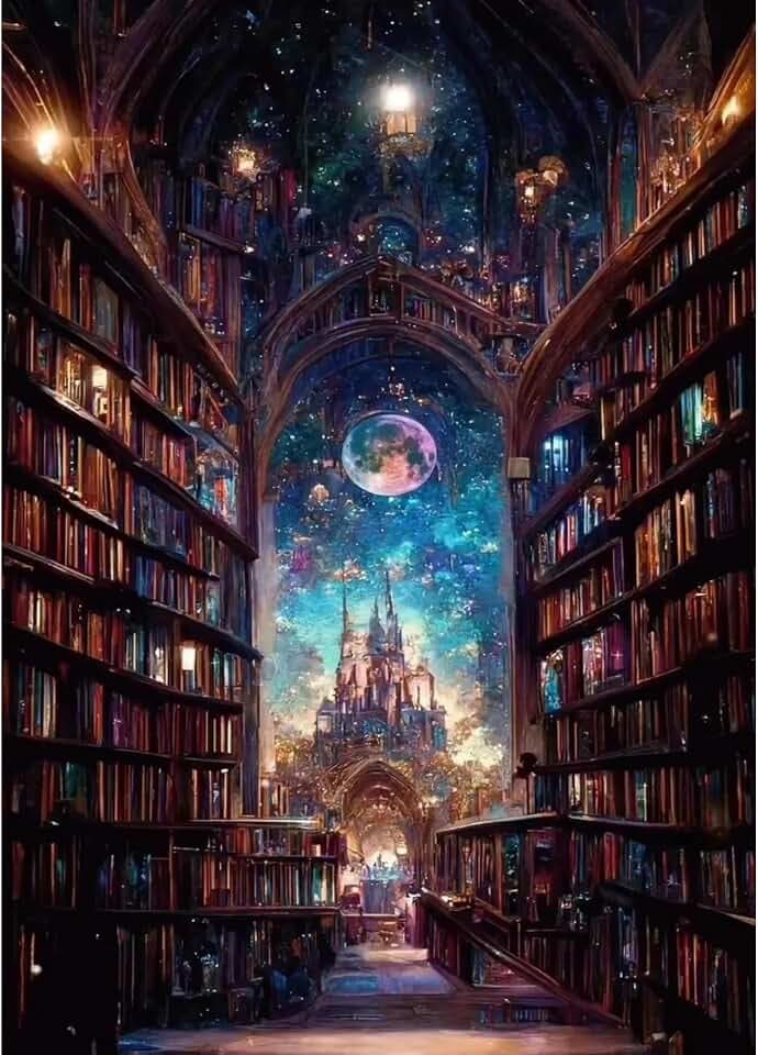 koemhxb Magical Library Paint by Numbers Kit for Adults Beginner Fantasy Acrylic Painting DIY Art Canvas by Number Kits for Gifts Home Wall Decor 16x20 Inch